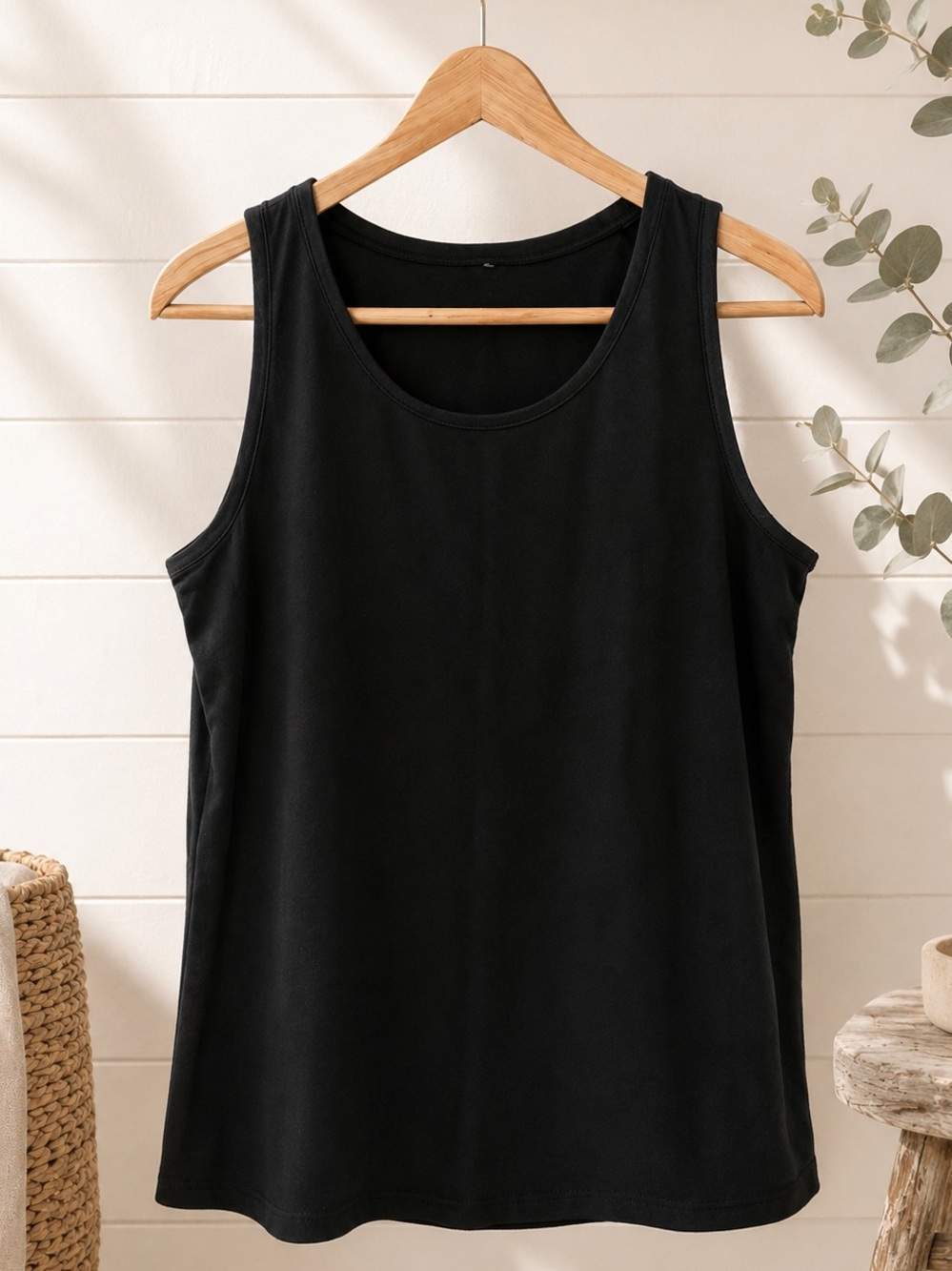 ✨ Black Sleeveless Tank Top Capsule Wardrobe Basic Size M ✨